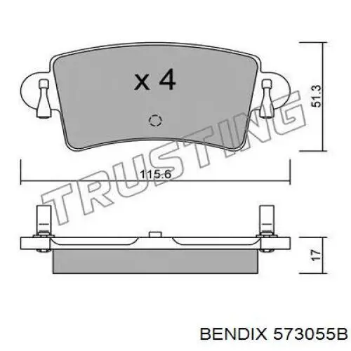 Колодки дисковые  Jurid/Bendix 573055B цена, от 16.16 USD