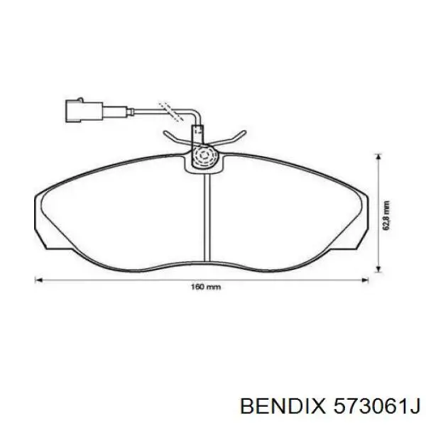 Передние тормозные колодки 573061J Jurid/Bendix