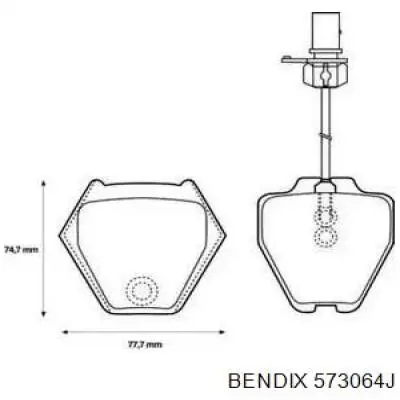 573064J Jurid/Bendix колодки тормозные передние дисковые