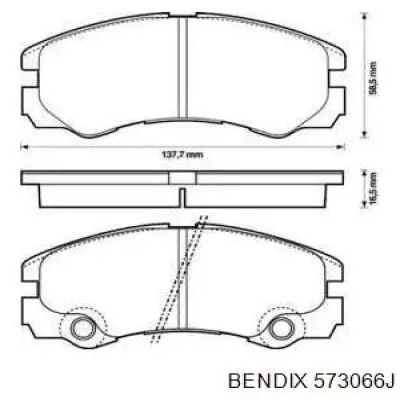 Передние тормозные колодки 573066J Jurid/Bendix