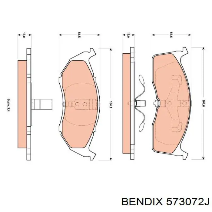 573072J Jurid/Bendix Колодки передние