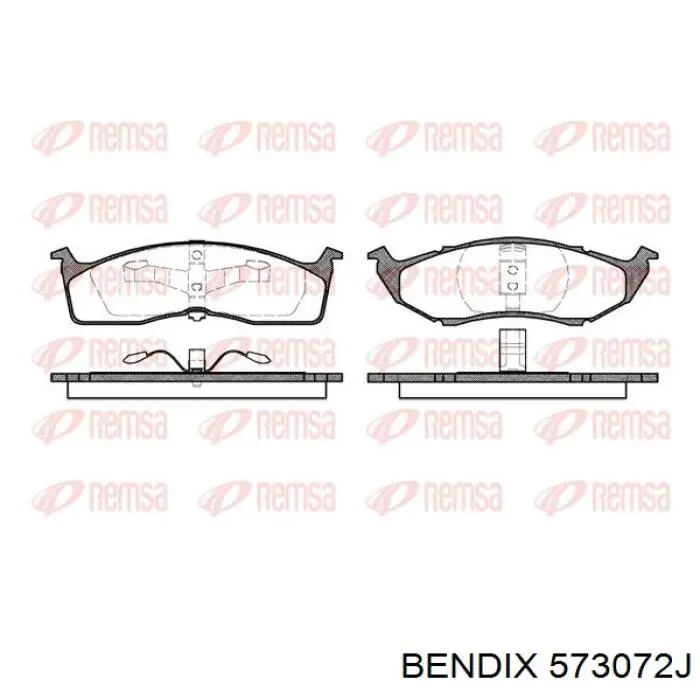 Колодки гальмівні передні, дискові 573072J Jurid/Bendix