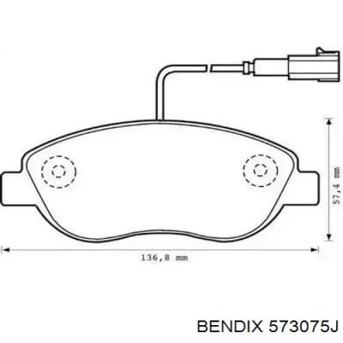 573075J Jurid/Bendix колодки тормозные передние дисковые