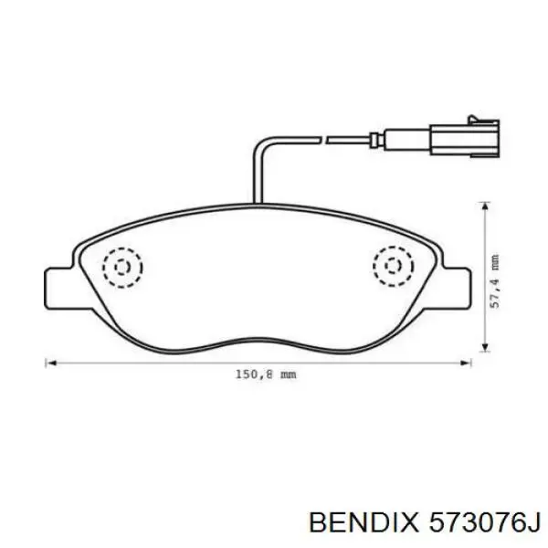 Передние тормозные колодки 573076J Jurid/Bendix