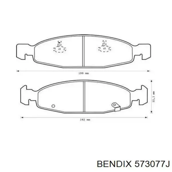 Передние тормозные колодки 573077J Jurid/Bendix