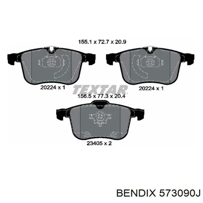 573090J Jurid/Bendix Колодки передние