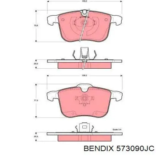 Колодки Jurid/Bendix 573090JC цена, от 27.93 USD