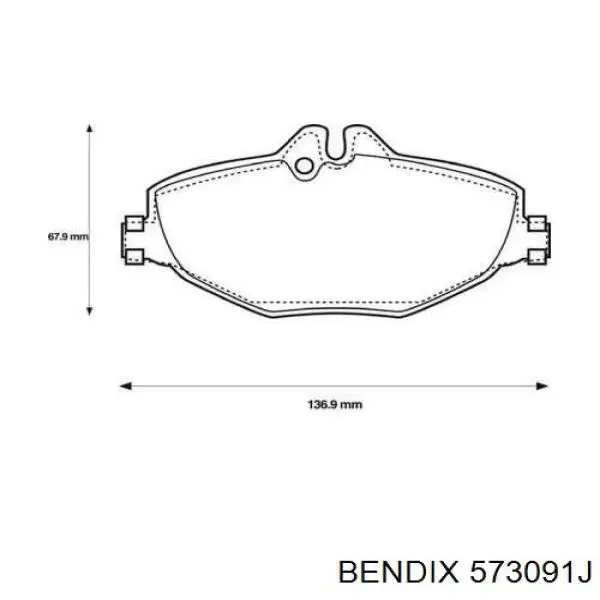 573091J Jurid/Bendix колодки тормозные передние дисковые