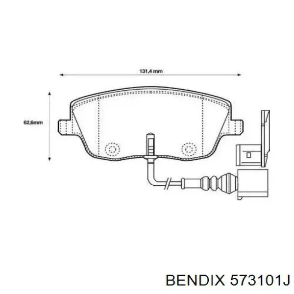 573101J Jurid/Bendix колодки тормозные передние дисковые