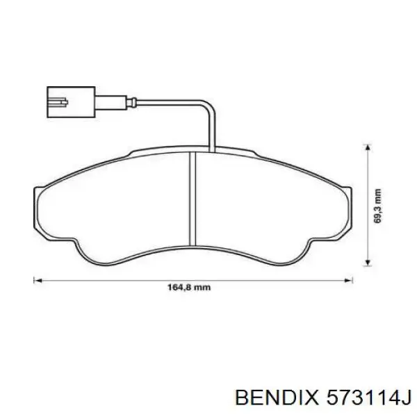 573114J Jurid/Bendix колодки тормозные передние дисковые
