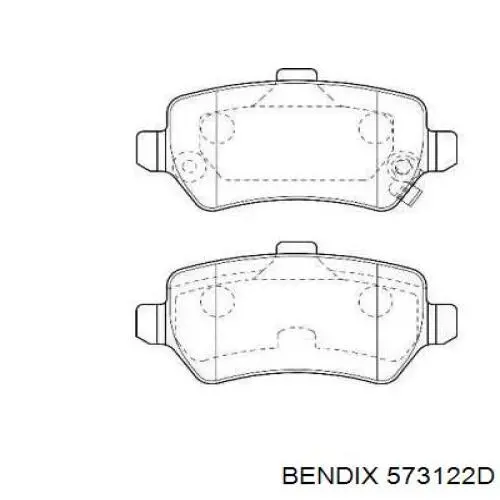 Задние тормозные колодки 573122D Jurid/Bendix