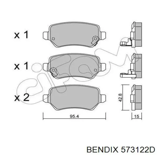 Купить 573122D Jurid/Bendix Колодки тормозные задние, дисковые