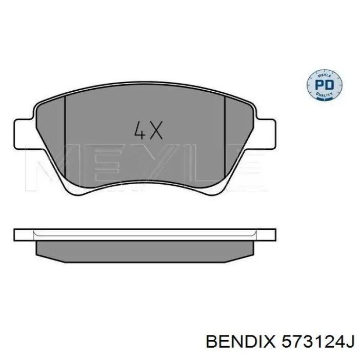 Передние тормозные колодки 573124J Jurid/Bendix