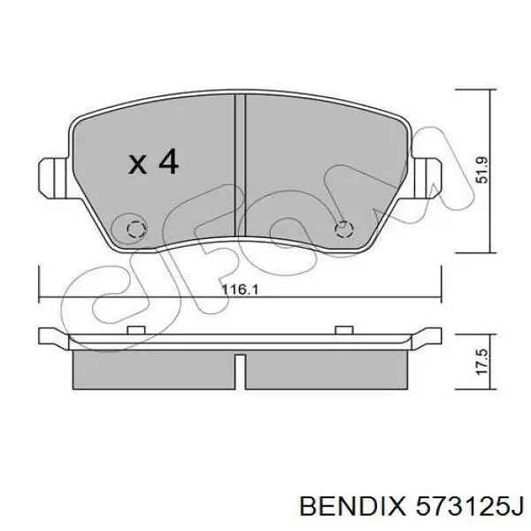 Колодки Jurid/Bendix 573125J цена, от 24.18 USD