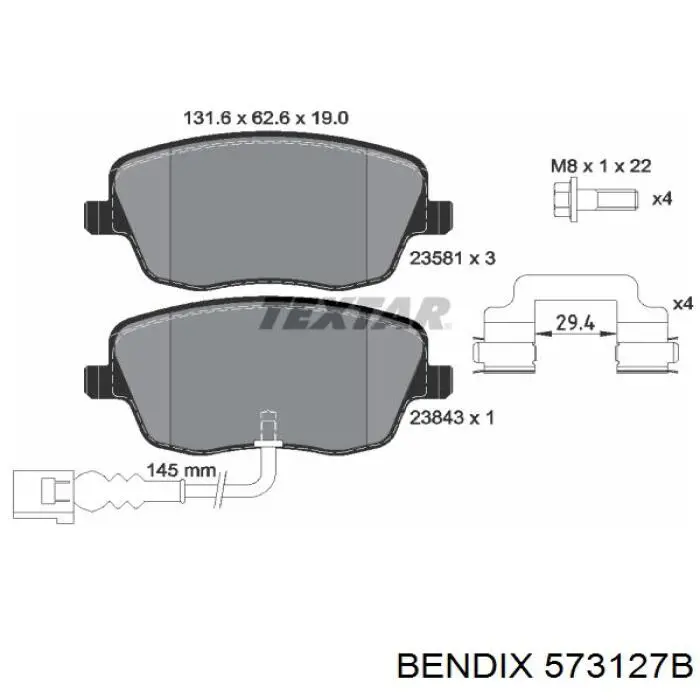 Купить 573127B Jurid/Bendix Колодки тормозные