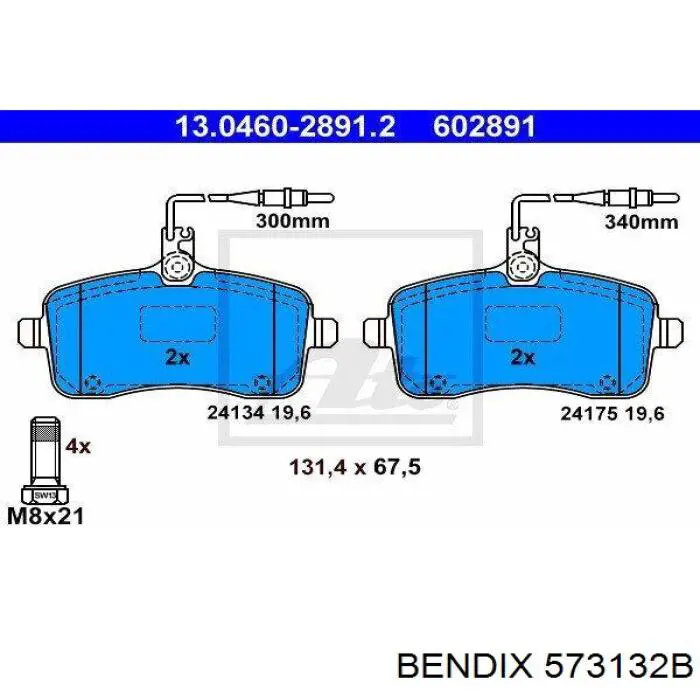 573132B Jurid/Bendix Колодки передние