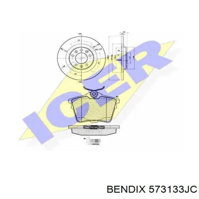 Купить 573133JC Jurid/Bendix Колодки тормозные задние, дисковые