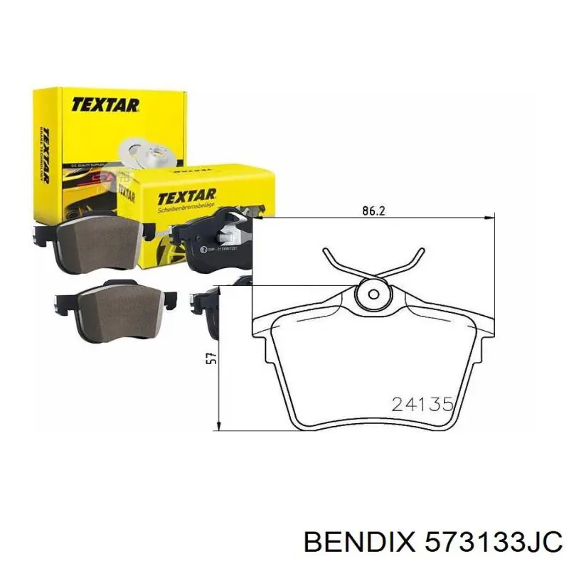 Задние тормозные колодки 573133JC Jurid/Bendix