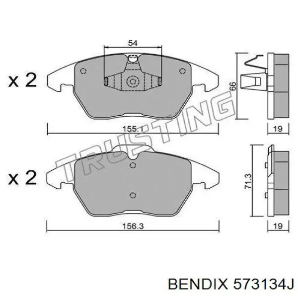 573134J Jurid/Bendix Колодки передние