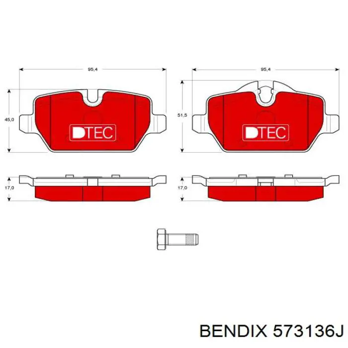 Колодки дисковые  Jurid/Bendix 573136J цена, от 24.25 USD