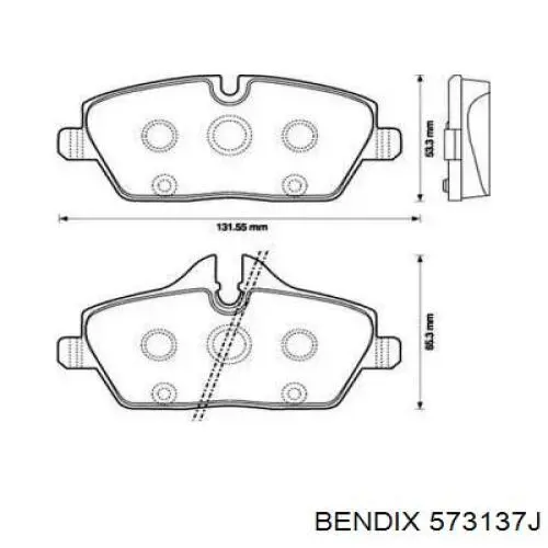 573137J Jurid/Bendix колодки тормозные передние дисковые