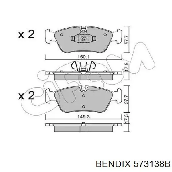 573138B Jurid/Bendix Колодки передние