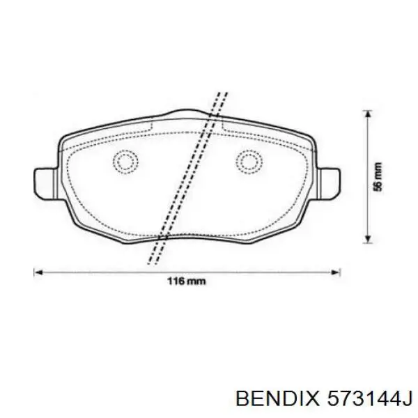 Передние тормозные колодки 573144J Jurid/Bendix