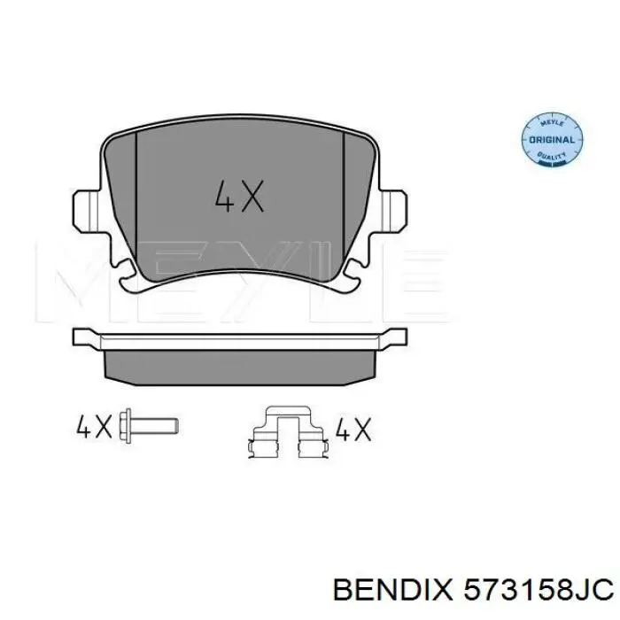 573158JC Jurid/Bendix колодки тормозные задние дисковые