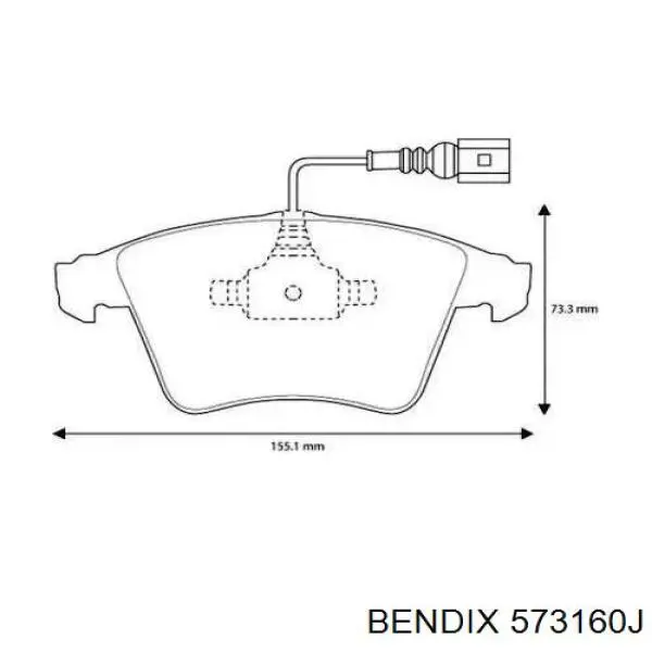 573160J Jurid/Bendix передние тормозные колодки