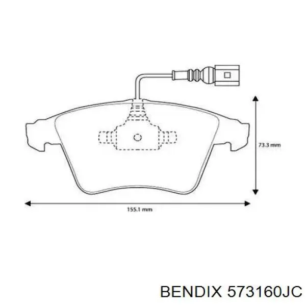 Передние тормозные колодки 573160JC Jurid/Bendix