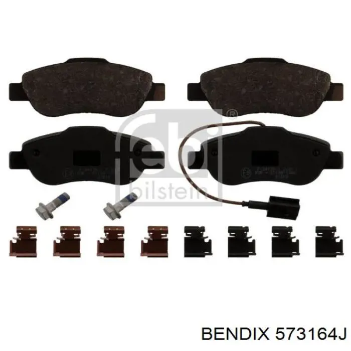 573164J Jurid/Bendix колодки тормозные передние дисковые
