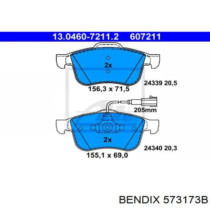 Купить 573173B Jurid/Bendix Колодки тормозные