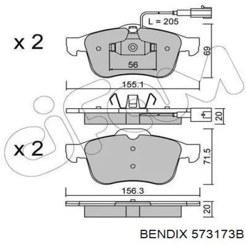 Колодки Jurid/Bendix 573173B цена, от 27.84 USD