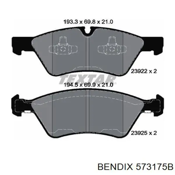 573175B Jurid/Bendix Колодки передние