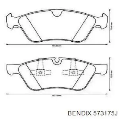 Передние тормозные колодки 573175J Jurid/Bendix