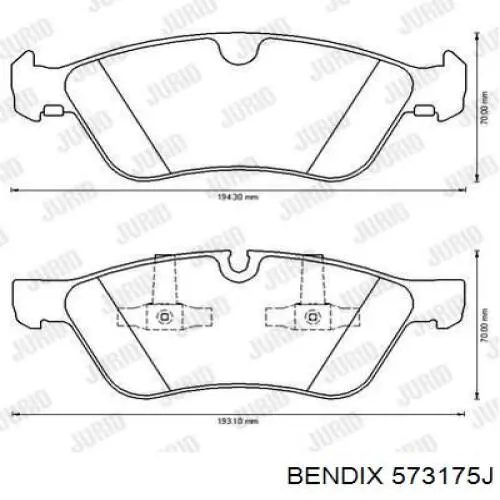 Колодки Jurid/Bendix 573175J цена, от 43.07 USD