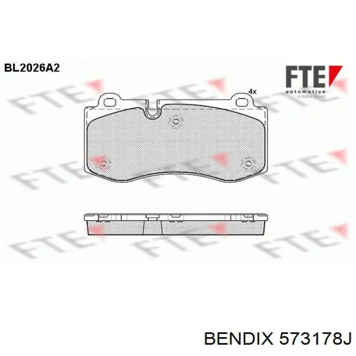 Тормозные колодки Jurid/Bendix 573178J