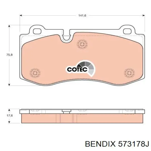 Передние тормозные колодки 573178J Jurid/Bendix