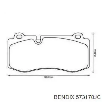 Передние тормозные колодки 573178JC Jurid/Bendix