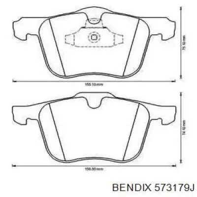 Передние тормозные колодки 573179J Jurid/Bendix