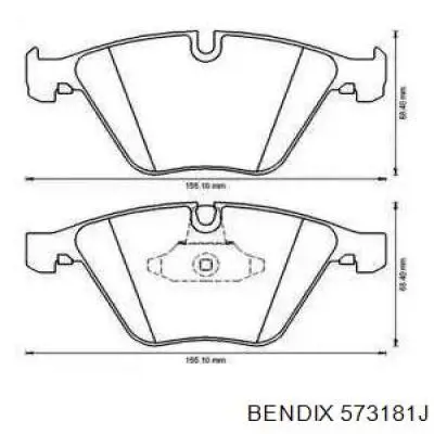 573181J Jurid/Bendix sapatas do freio dianteiras de disco