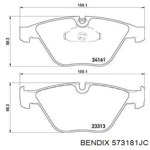 Тормозные колодки Jurid/Bendix 573181JC