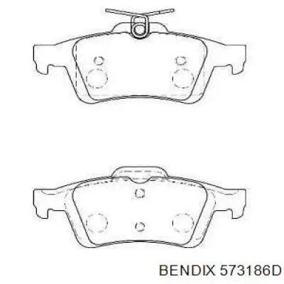 Задние тормозные колодки 573186D Jurid/Bendix