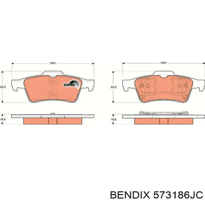 573186JC Jurid/Bendix колодки тормозные задние дисковые