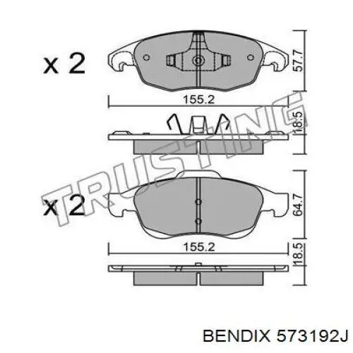 Купить 573192J Jurid/Bendix Колодки тормозные