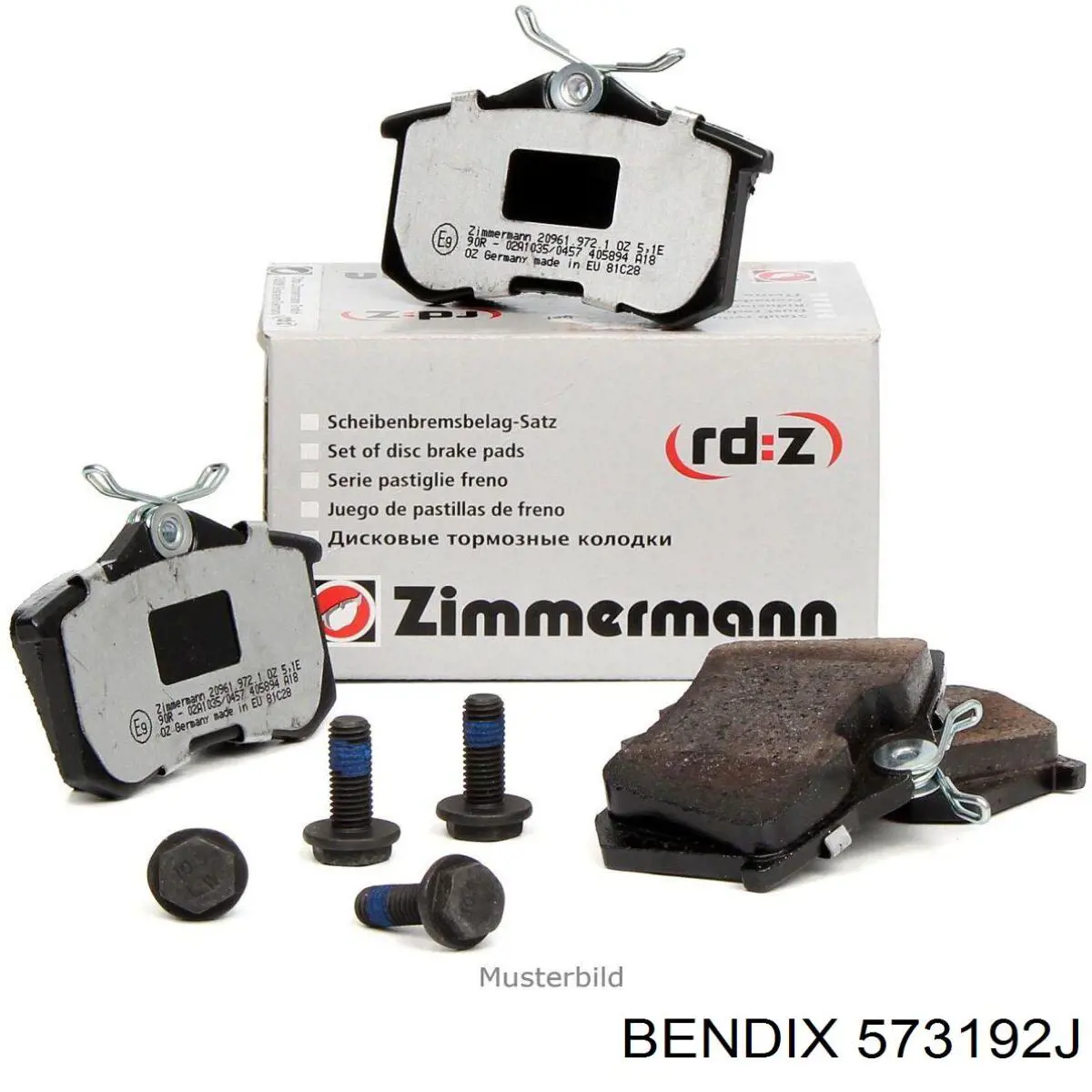 Передние тормозные колодки 573192J Jurid/Bendix