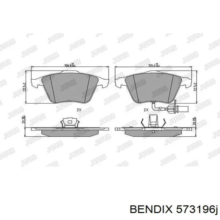 Колодки тормозные передние дисковые BENDIX 573196J