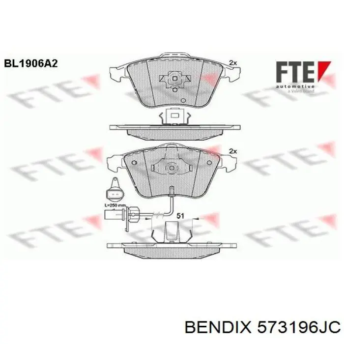 573196JC Jurid/Bendix Колодки передние