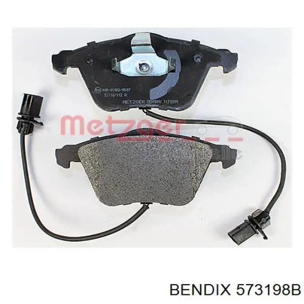 Передние тормозные колодки 573198B Jurid/Bendix
