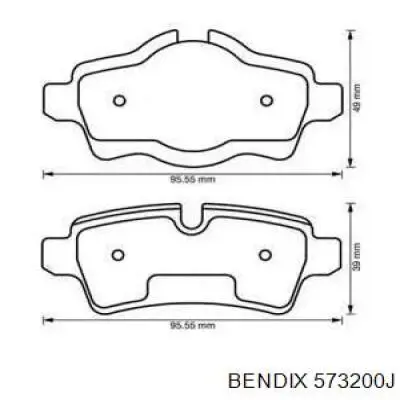 Задние тормозные колодки 573200J Jurid/Bendix